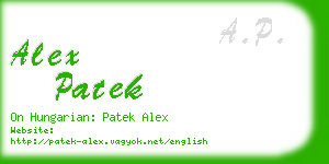 alex patek business card